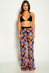 Black Floral Print Three Piece Swimsuit Areous