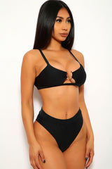 Black Padded Two Piece Swimsuit Areous