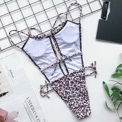 High Cut One-Piece Strings Straps Swimwear Areous