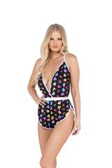 LI494 - Sweetheart Printed Lounge Romper Areous