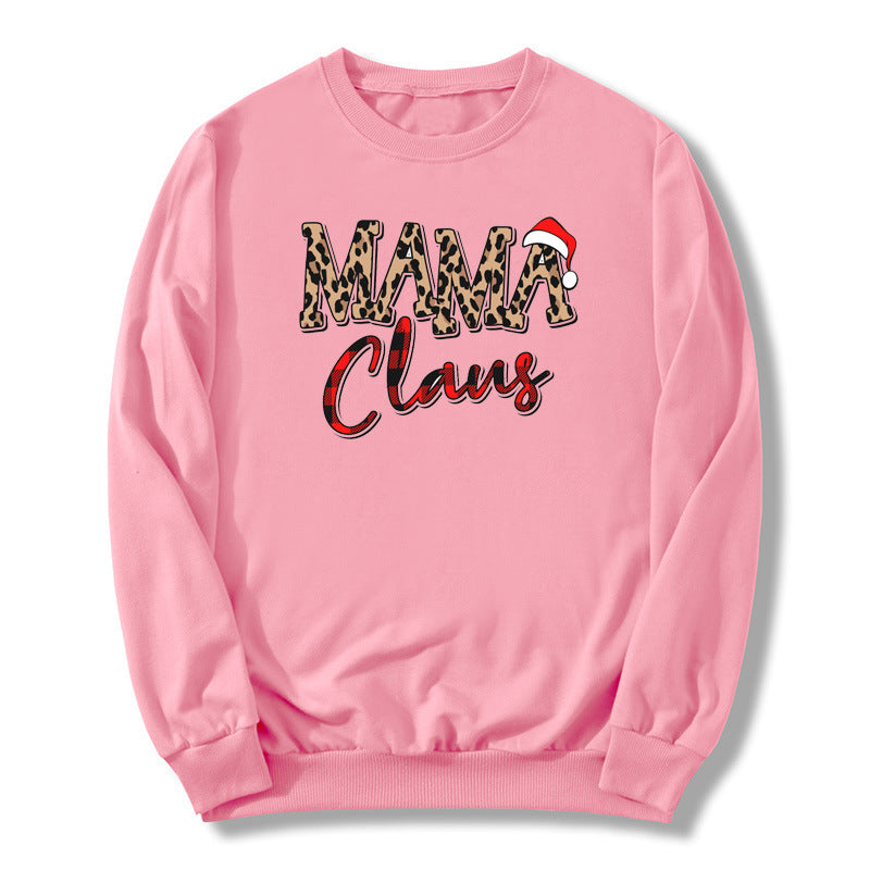 Santa Baby Leopard Plaid Print Pullover Sweatshirt