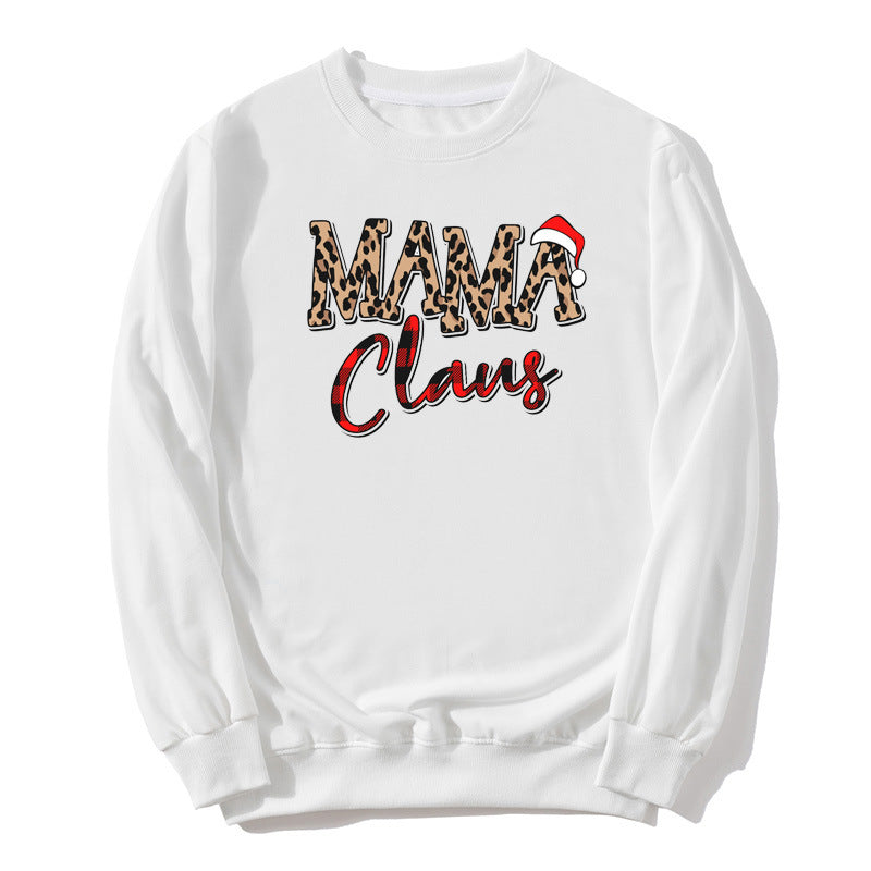 Santa Baby Leopard Plaid Print Pullover Sweatshirt