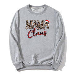 Santa Baby Leopard Plaid Print Pullover Sweatshirt