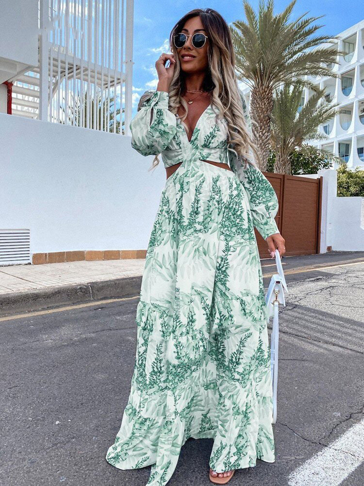 Long sleeved Printed Summer Dress