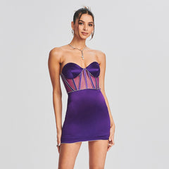 Mesh chest strap dress