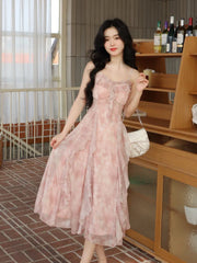 Chiffon Elegant Evening Midi Dress