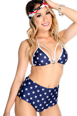 Star O-ring High Waist Two Piece Bikini Areous