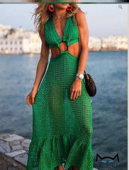 Green mesh dress