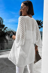 Hollow-out Knit Kimono Lightweight Cardigan