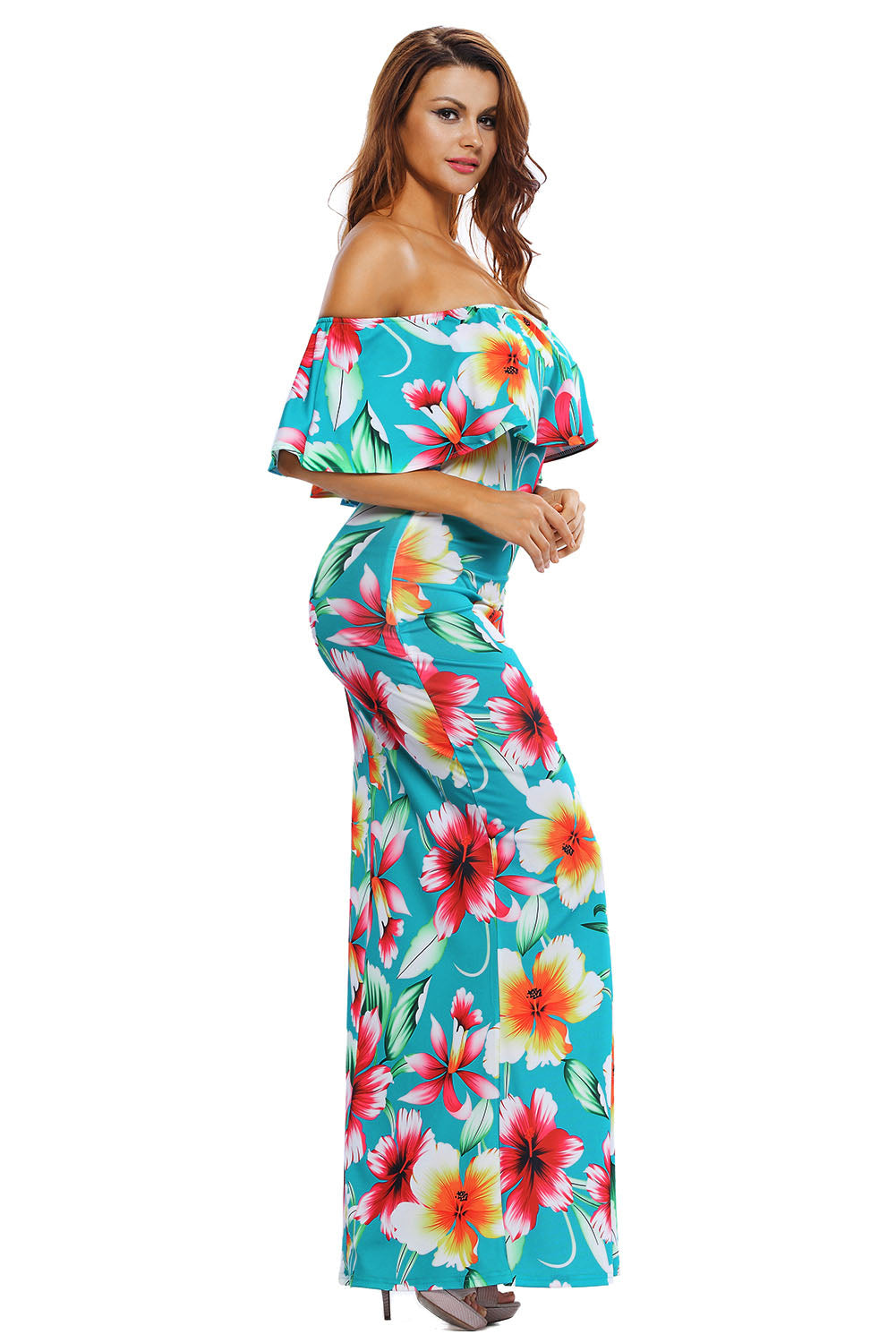 Print Off-The-Shoulder Maxi Dress