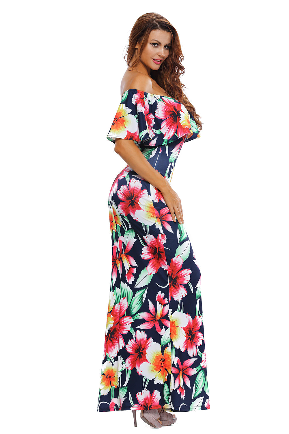 Print Off-The-Shoulder Maxi Dress