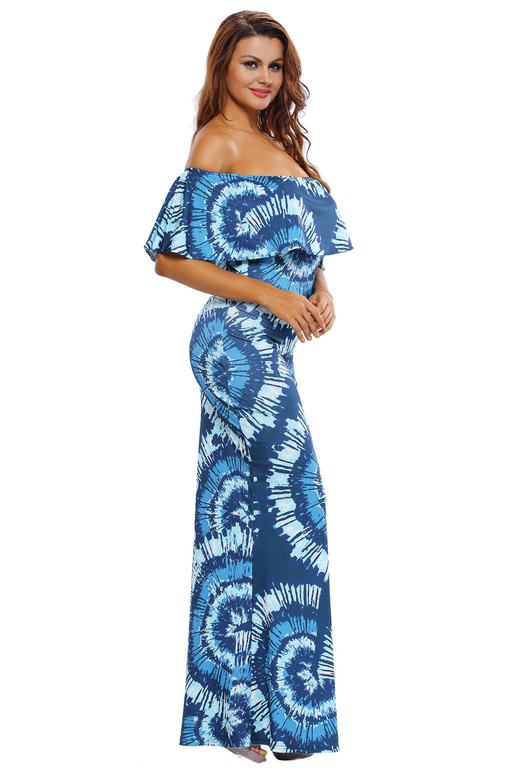 Print Off-The-Shoulder Maxi Dress