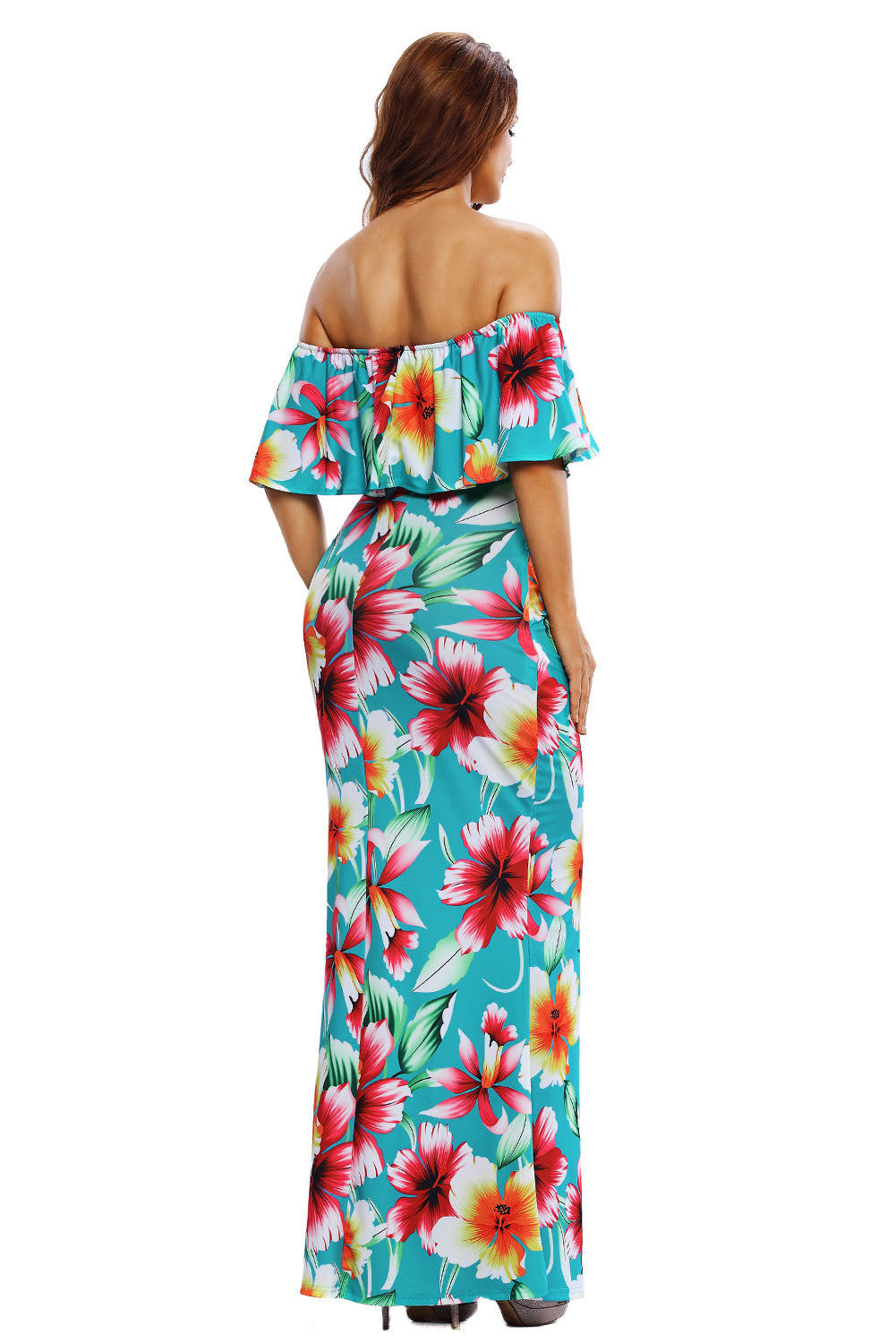 Print Off-The-Shoulder Maxi Dress