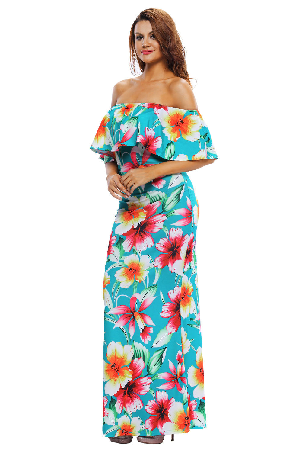 Print Off-The-Shoulder Maxi Dress