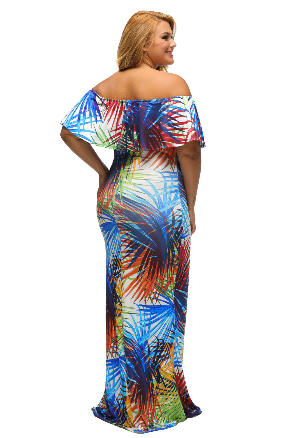 Print Off-The-Shoulder Maxi Dress