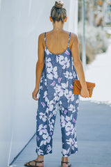 Print Spaghetti Strap Wide Leg Jumpsuit