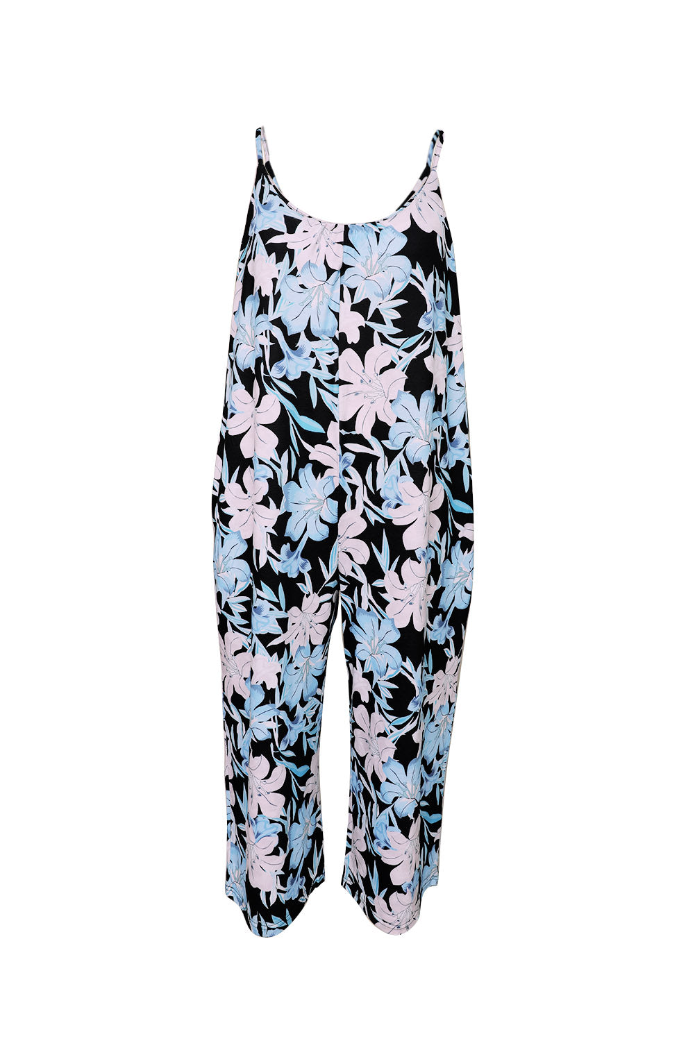 Print Spaghetti Strap Wide Leg Jumpsuit