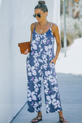 Print Spaghetti Strap Wide Leg Jumpsuit