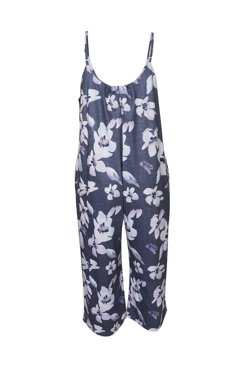 Print Spaghetti Strap Wide Leg Jumpsuit