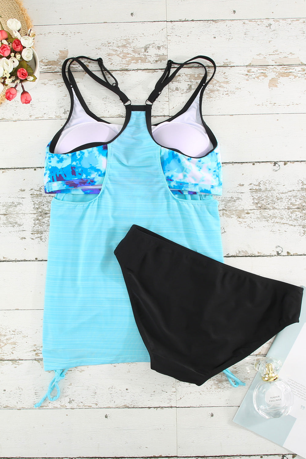 Printed Lined Tankini Swimsuit