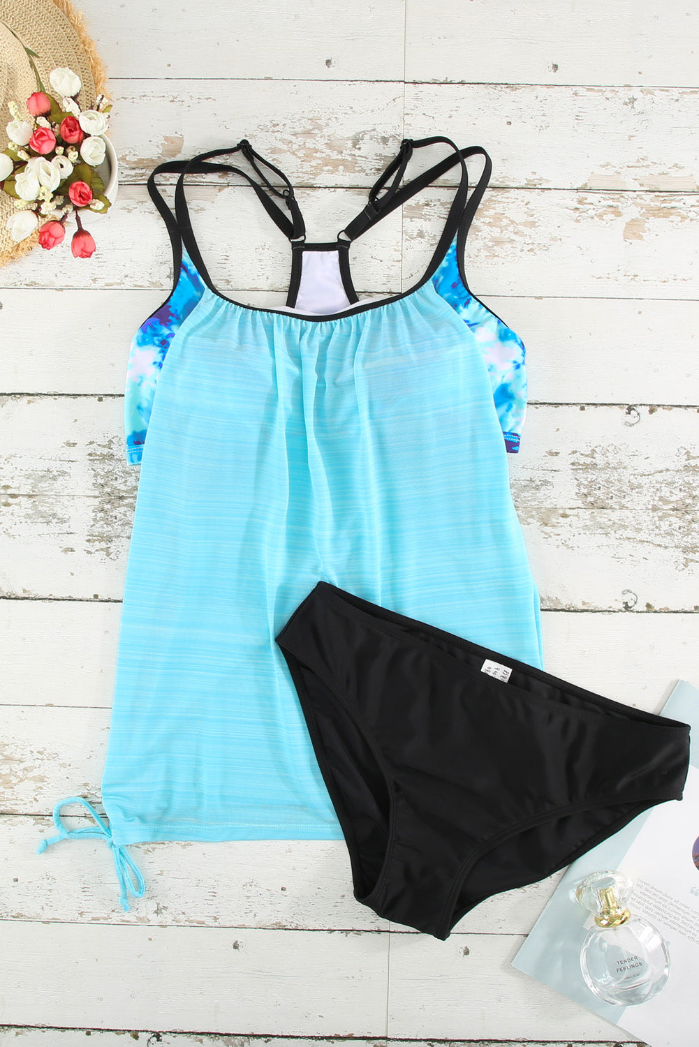 Printed Lined Tankini Swimsuit