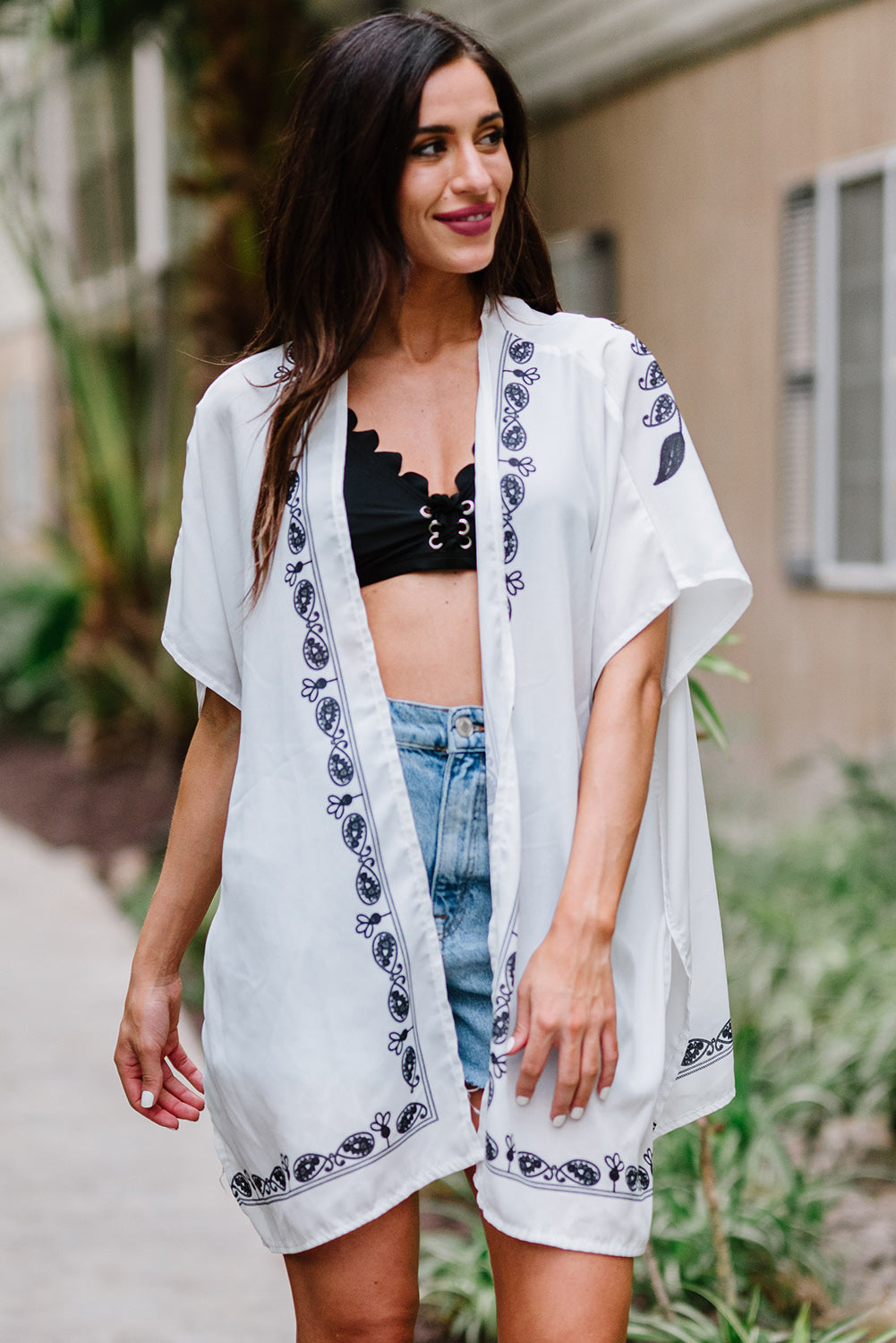 Retro Floral Pattern Kimono