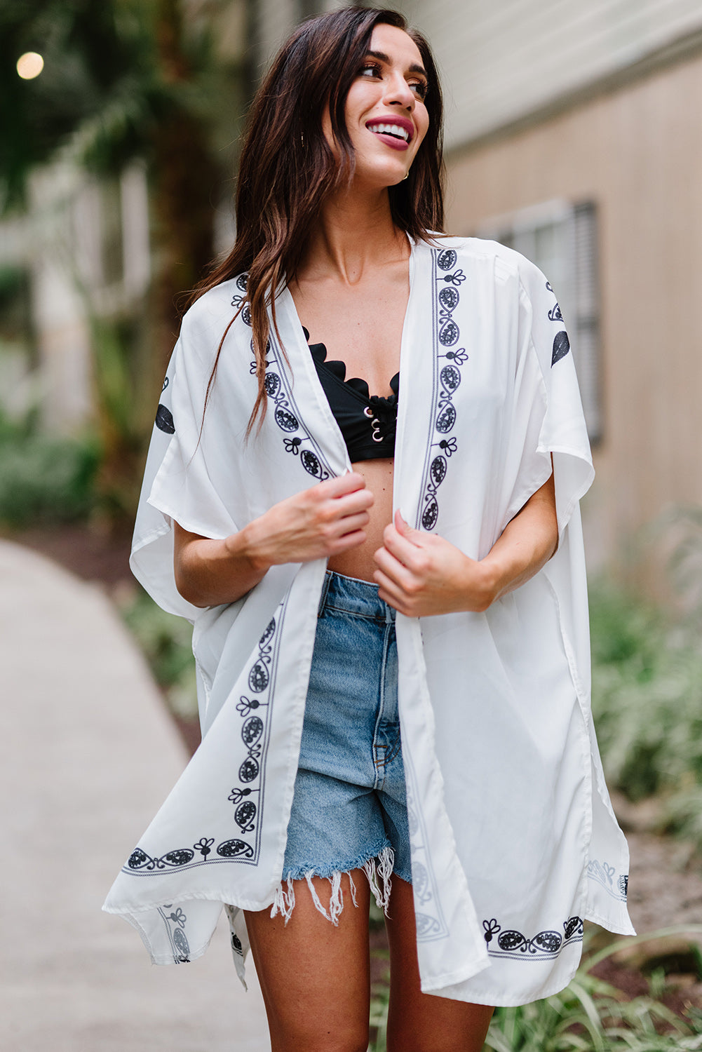 Retro Floral Pattern Kimono