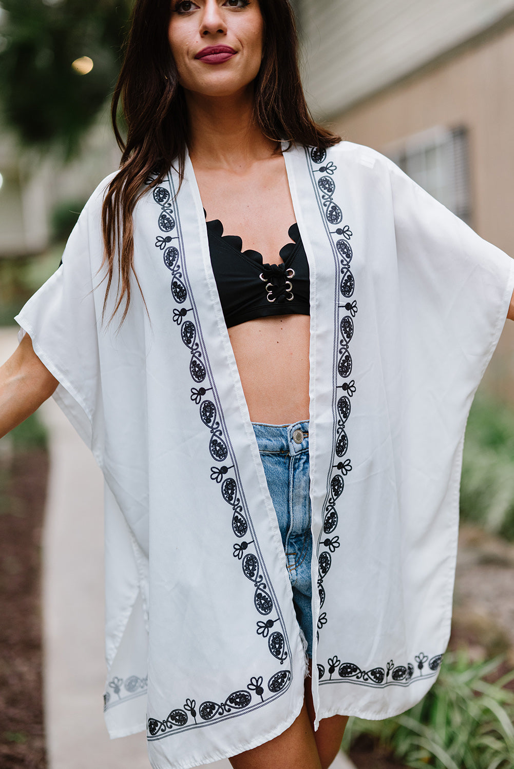 Retro Floral Pattern Kimono