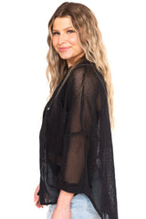 Sheer Openwork Bracelet Sleeve Kimono