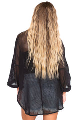 Sheer Openwork Bracelet Sleeve Kimono