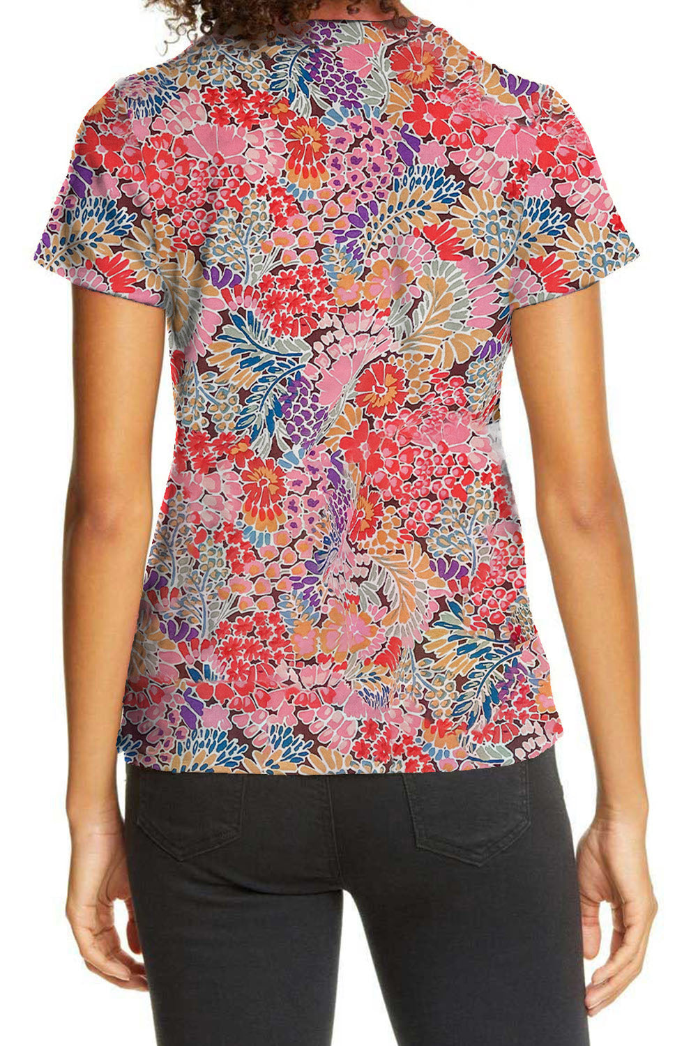 Short Sleeve Slim Fit Floral T Shirt