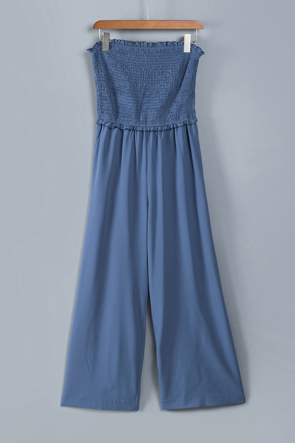 Smocked Bandeau Wide Leg Jumpsuit