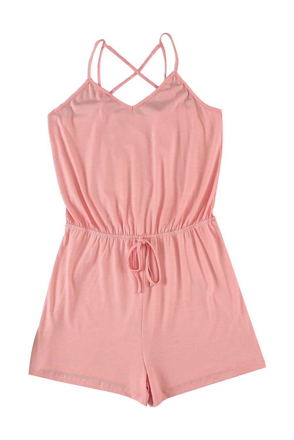 Spaghetti Straps V Neck Crisscross Back Romper