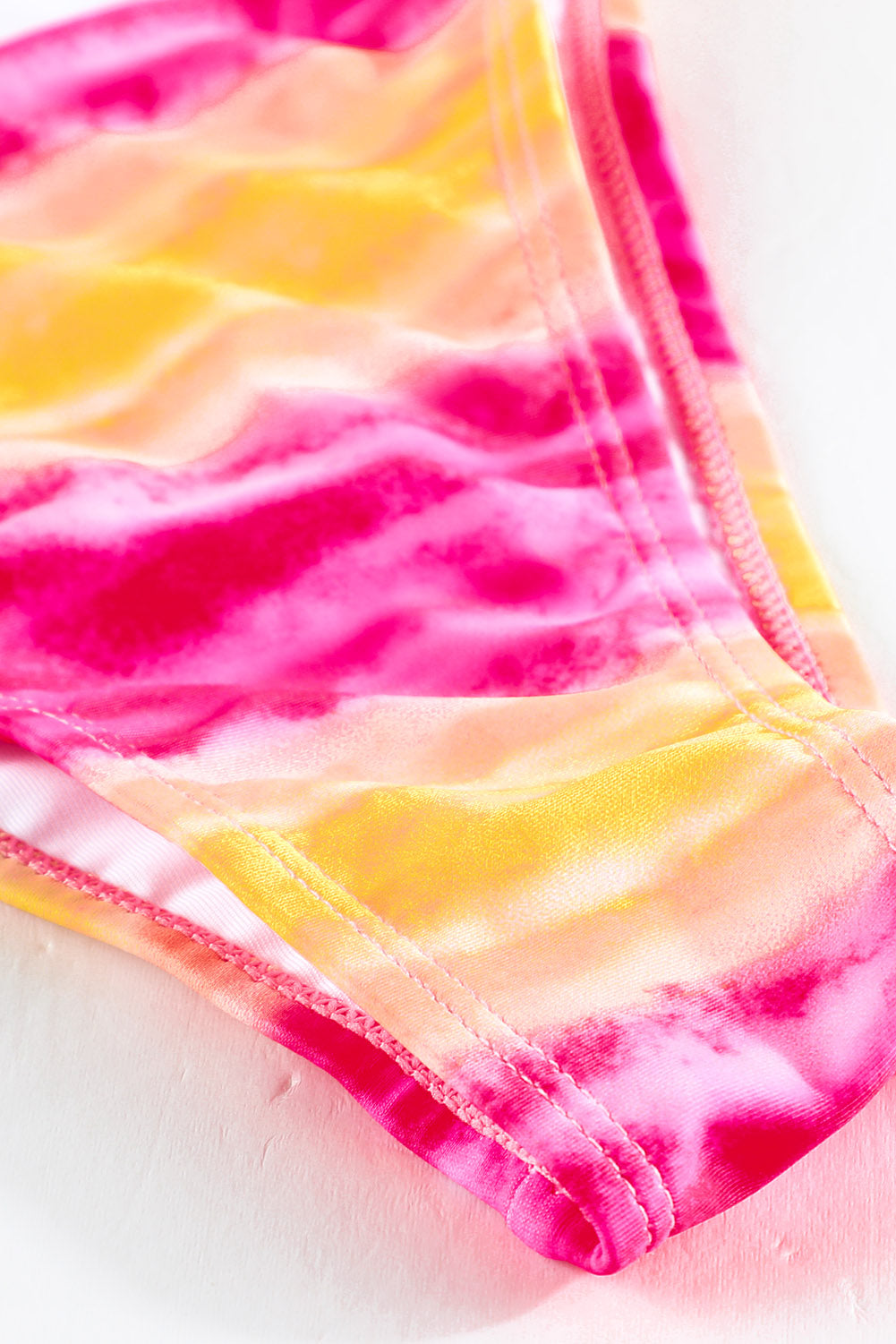 Tie-Dye Ruffle Bikini With Sarong