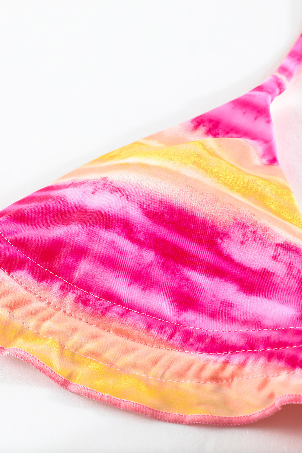 Tie-Dye Ruffle Bikini With Sarong