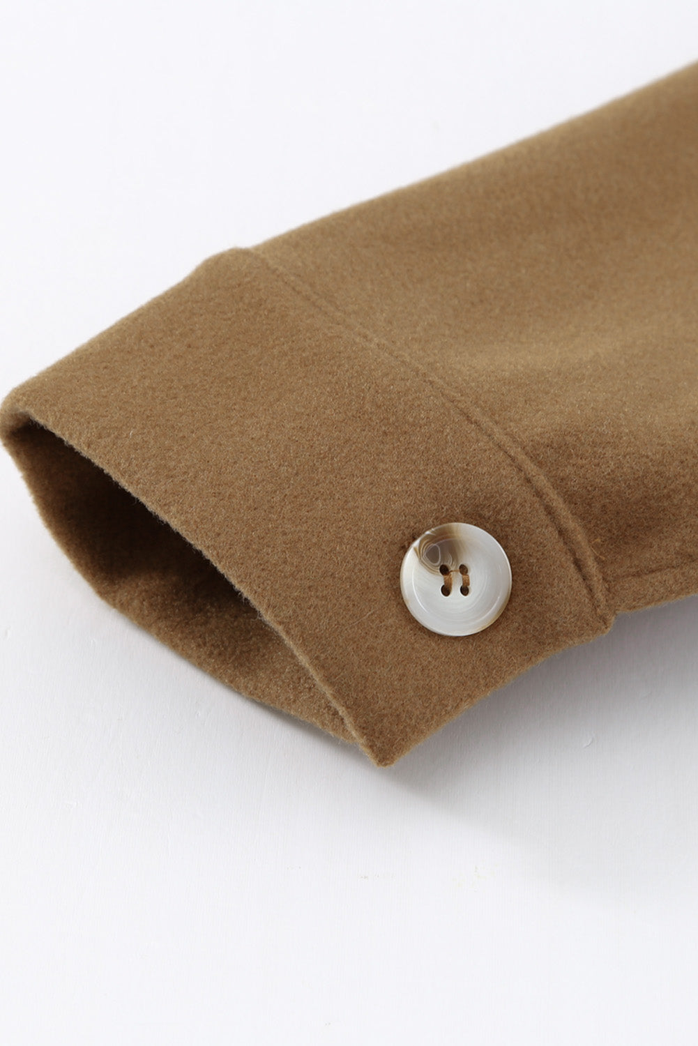 Turn Down Collar Buttoned Baggy Coat With Pocket