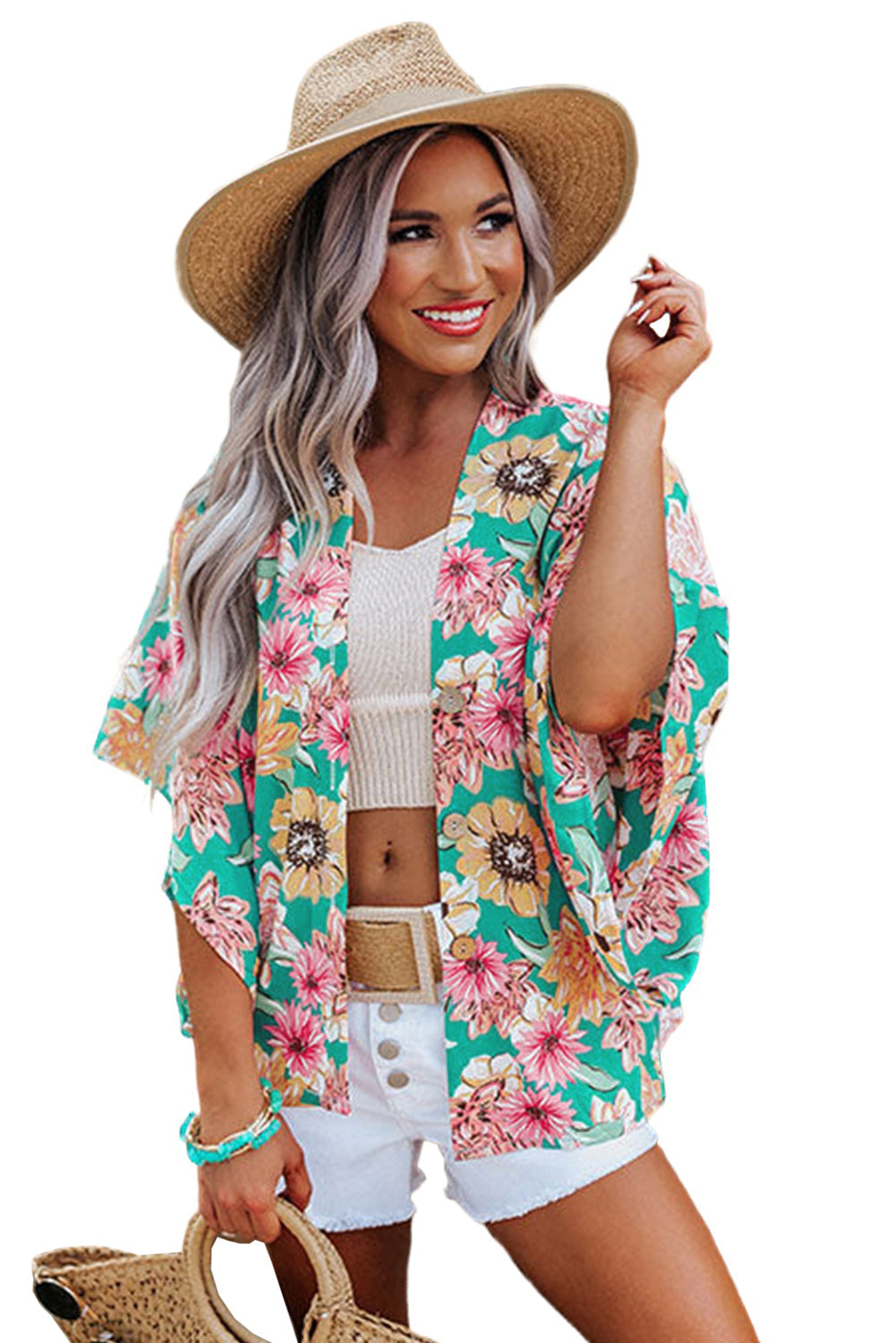 Vacay Floral Print Kimono