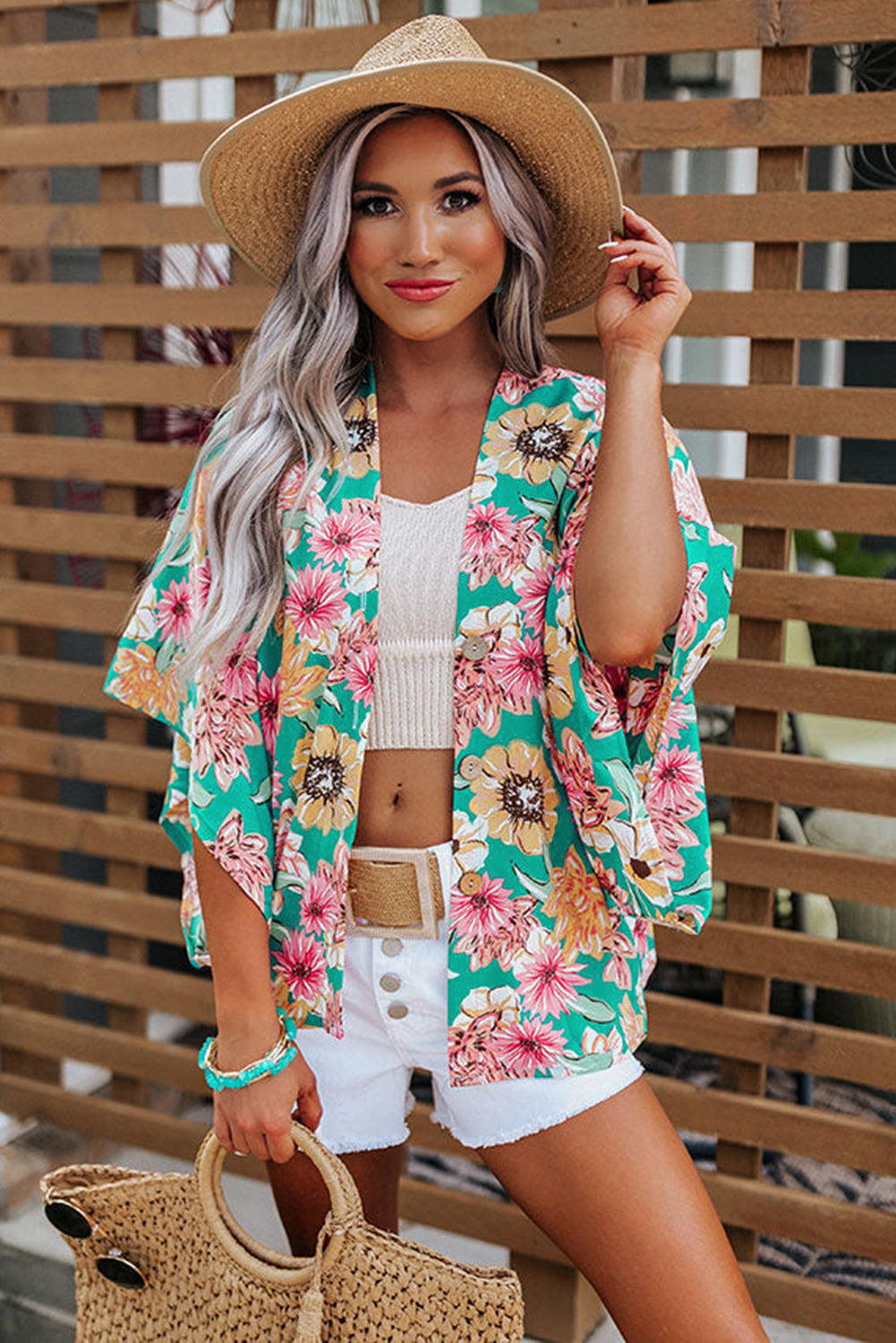 Vacay Floral Print Kimono