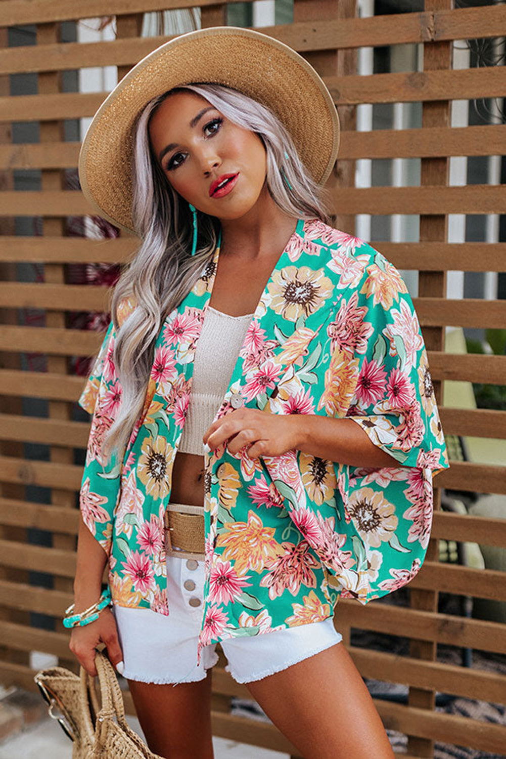 Vacay Floral Print Kimono