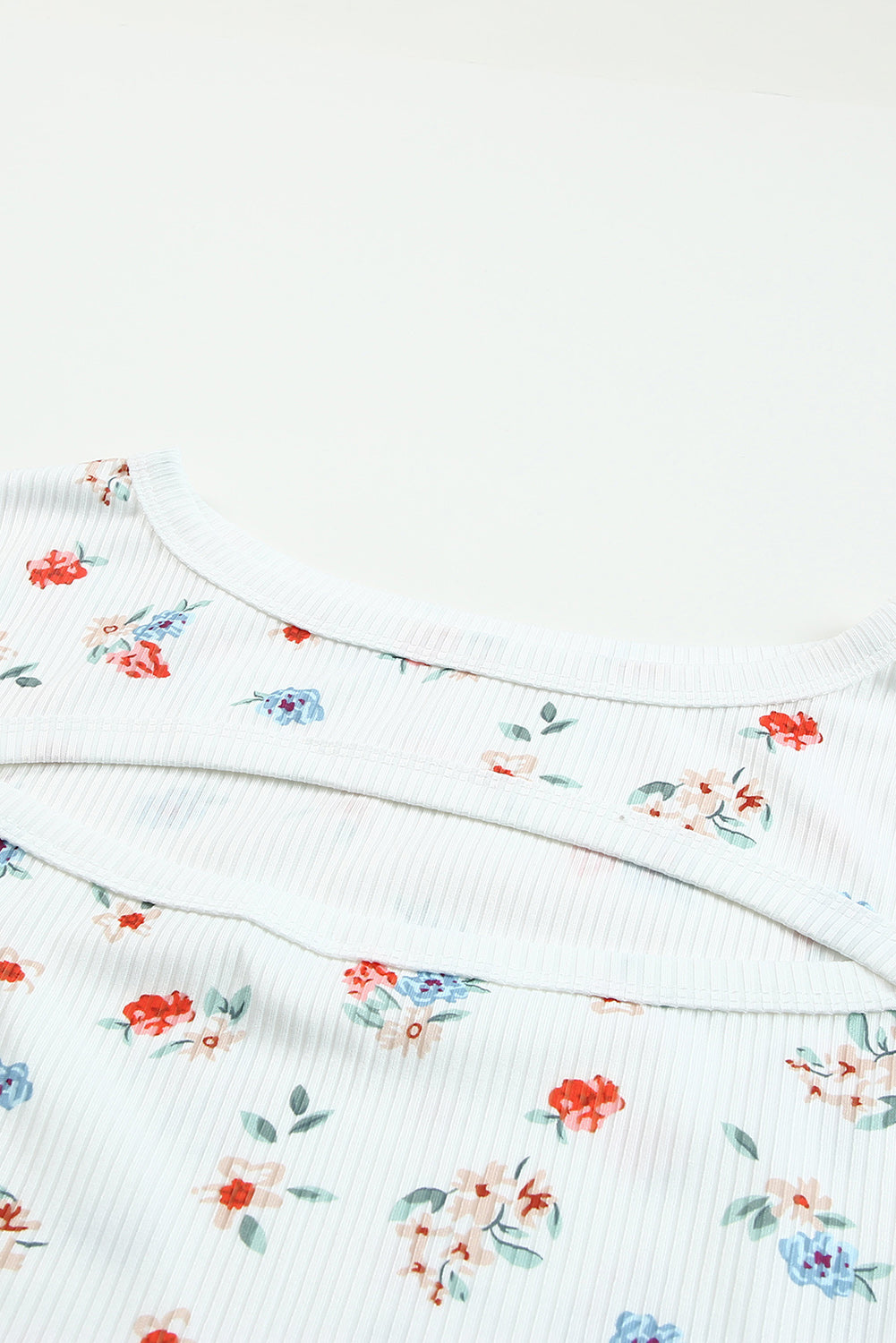 White Long Sleeve Cut-Out Floral Bodysuit