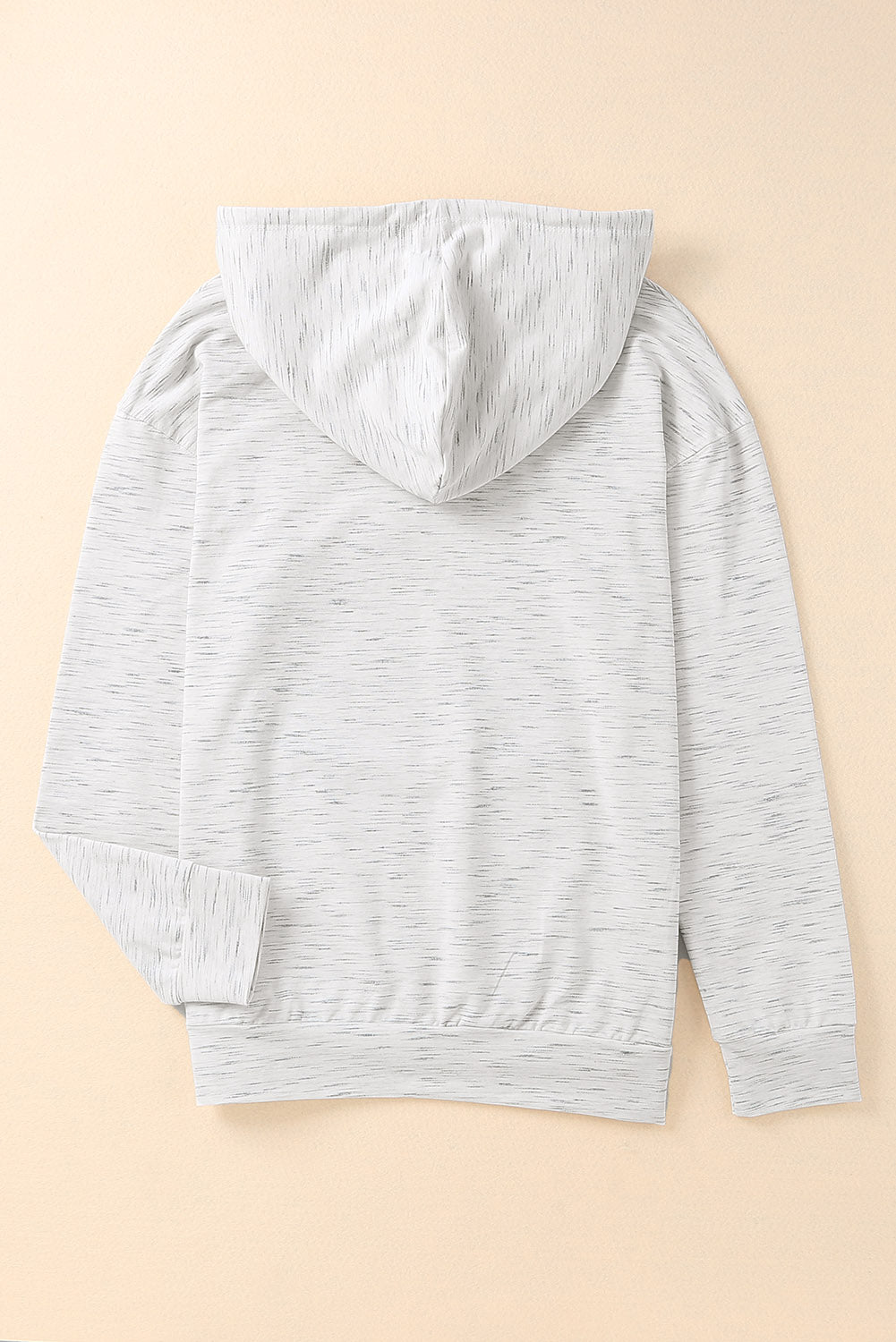 White Marbled Drawstring Cropped Hoodie