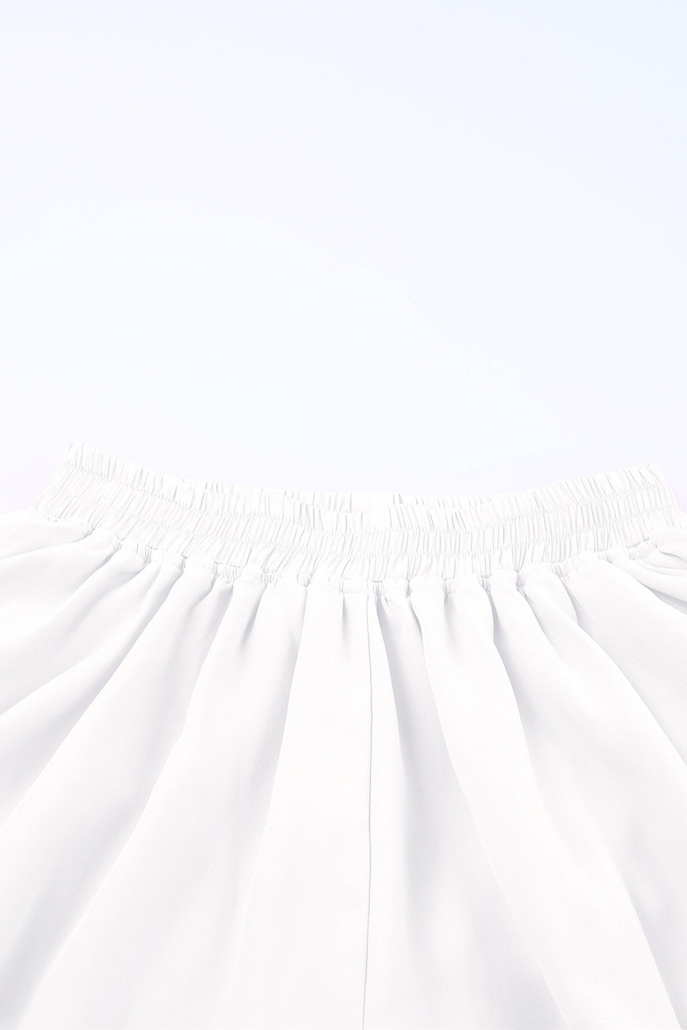 White Ruffle Tiered Skirt Overlay Shorts