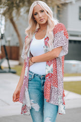 Wild Rose Floral Animal Print Kimono