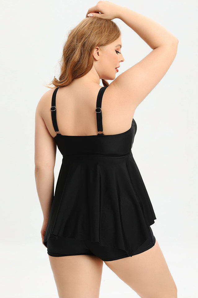 (L-5XL) Plus Size Tankini Swimsuit