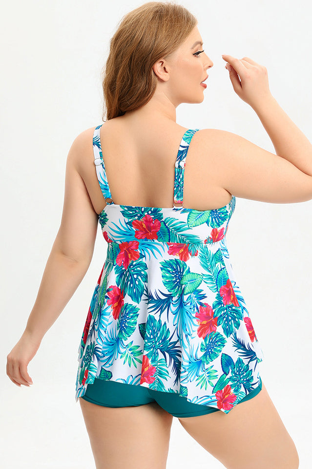 (L-5XL) Plus Size Tankini Swimsuit