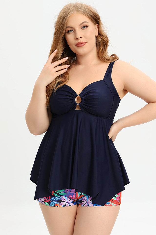 (L-5XL) Plus Size Tankini Swimsuit