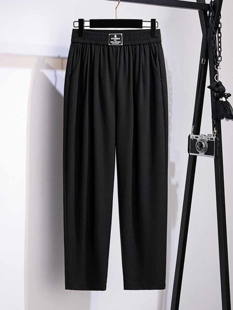 summer high waist loose plain color suit trouser pants