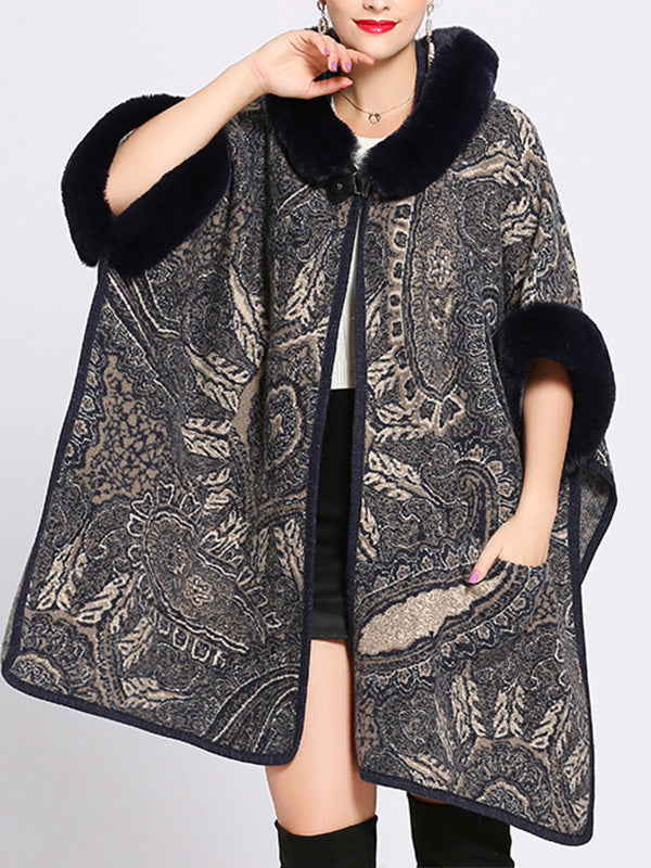 Amiable Outfitting Fluffy Plus Size Cape Cardigan