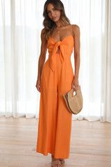 Knot Front Wide Leg Cami Jumpsuit