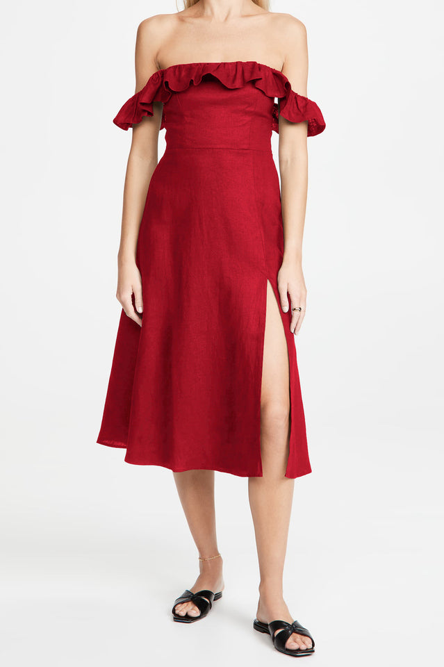 Kacie Ruffles Midi Dress